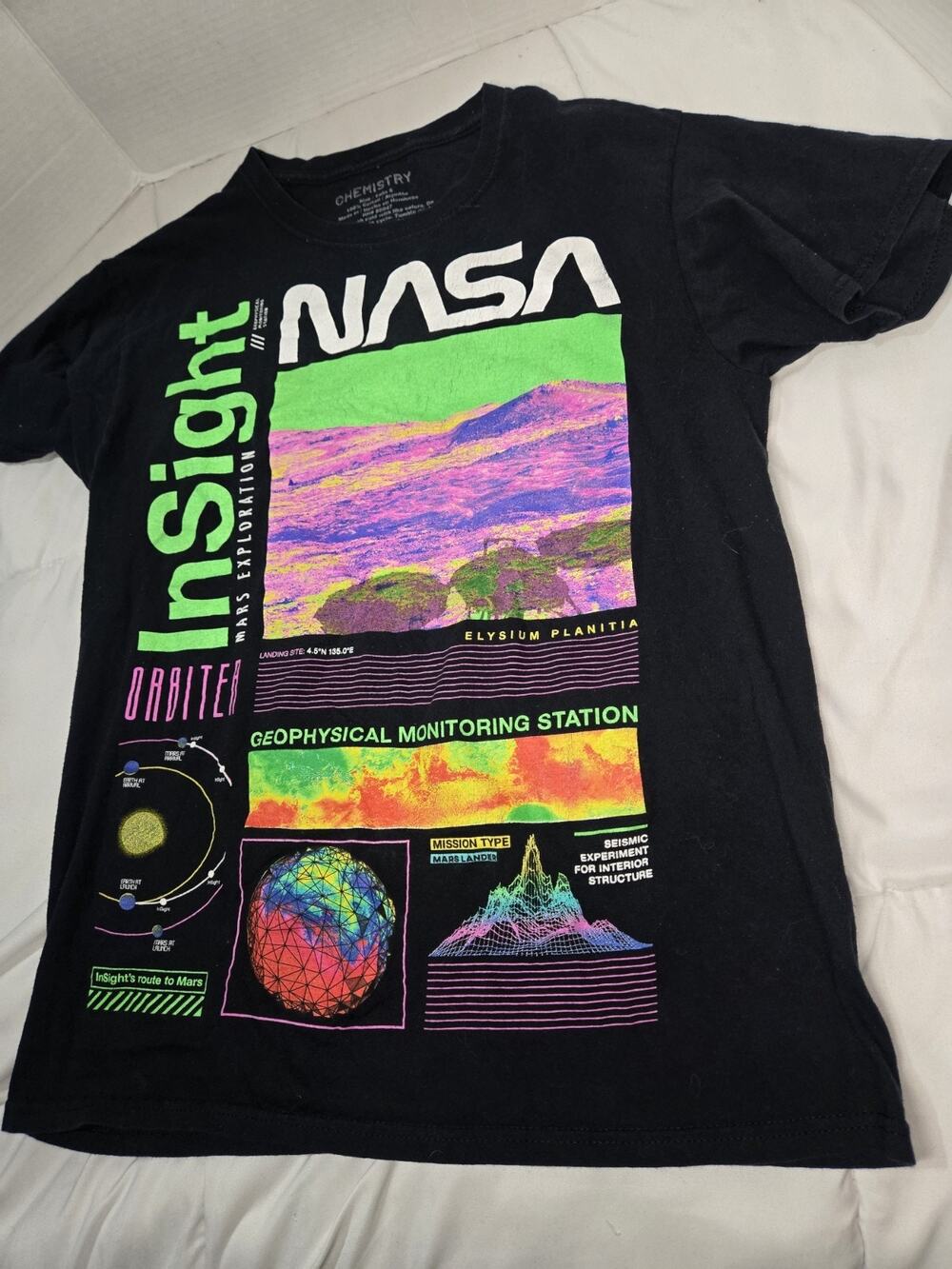 Chemistry NASA t Shirt Hyper Space Psych Color Artwork Sz S Mens Graphic